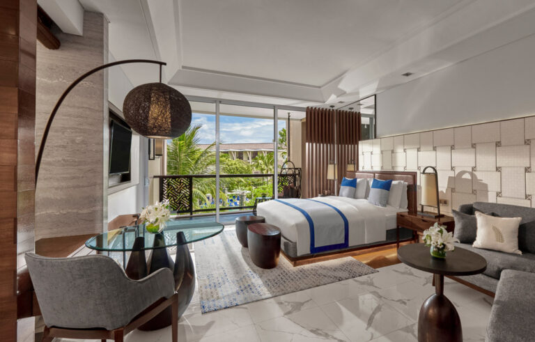 Luxury room with king bed and resort view at Sofitel Bali Nusa Dua
